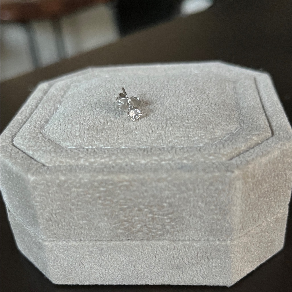 14ct Round Lab Diamond Stud Earring